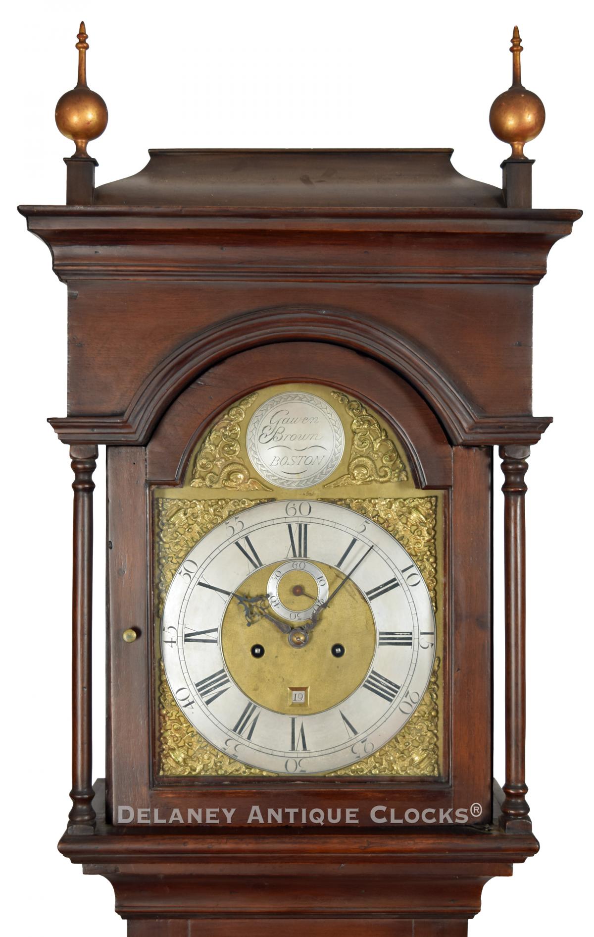 Gawen Brown tall clock hood. Boston, MA. UU-99.