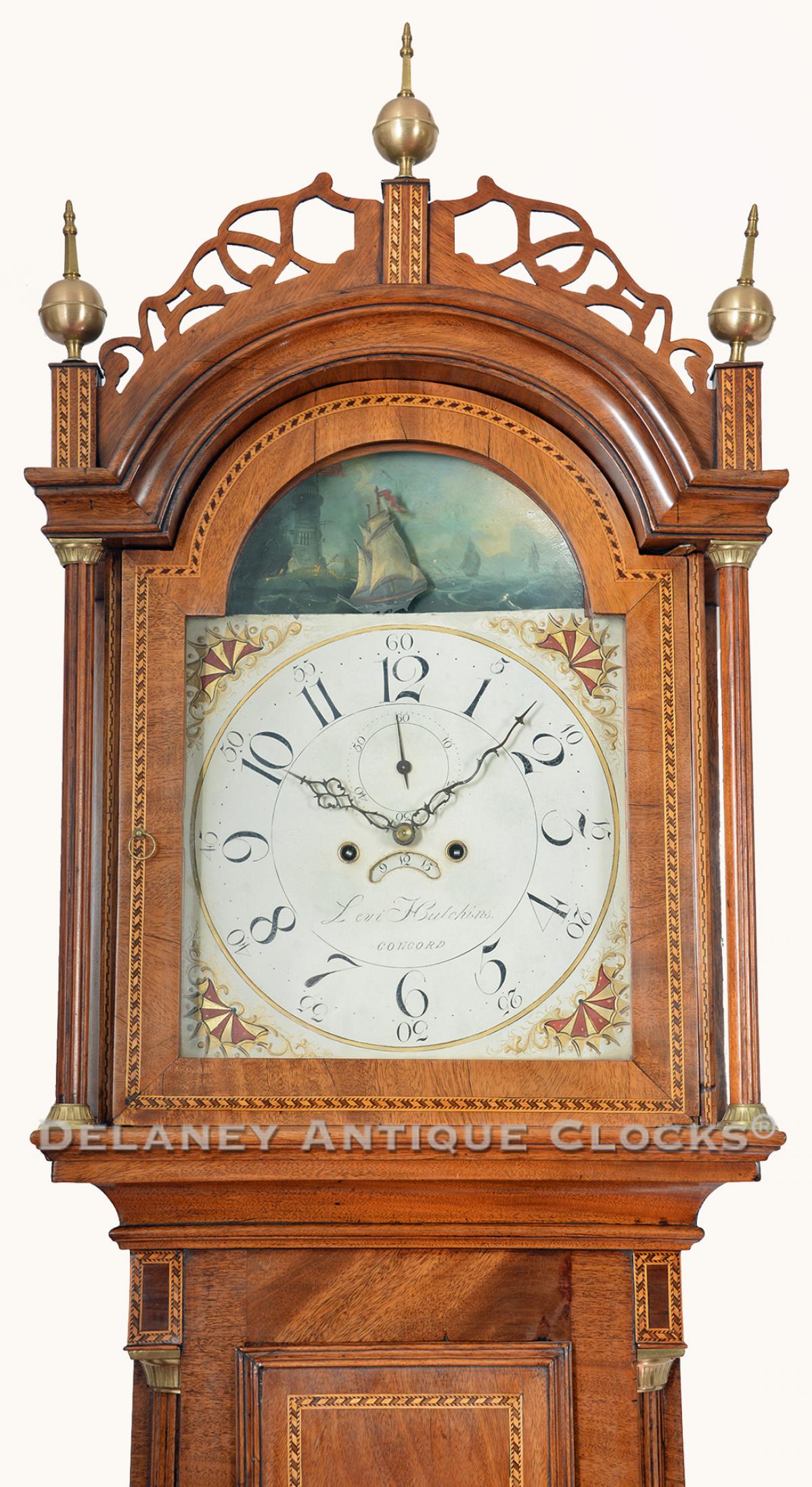 Levi Hutchins of Concord, New Hampshire. Grandfather clock. ZZ-2.