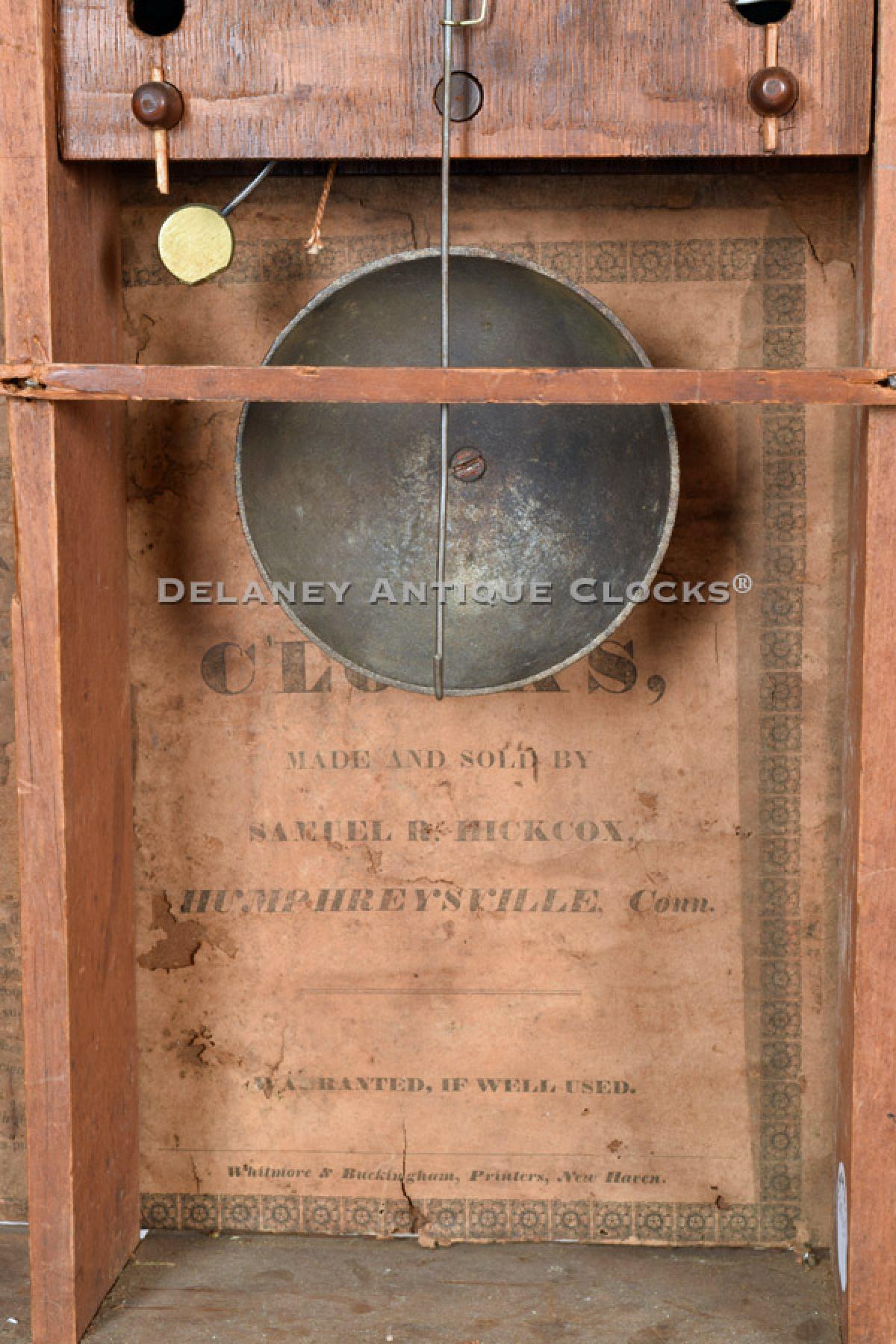 Samuel Hickcox, Humphreysville, Connecticut clock label. 218123.