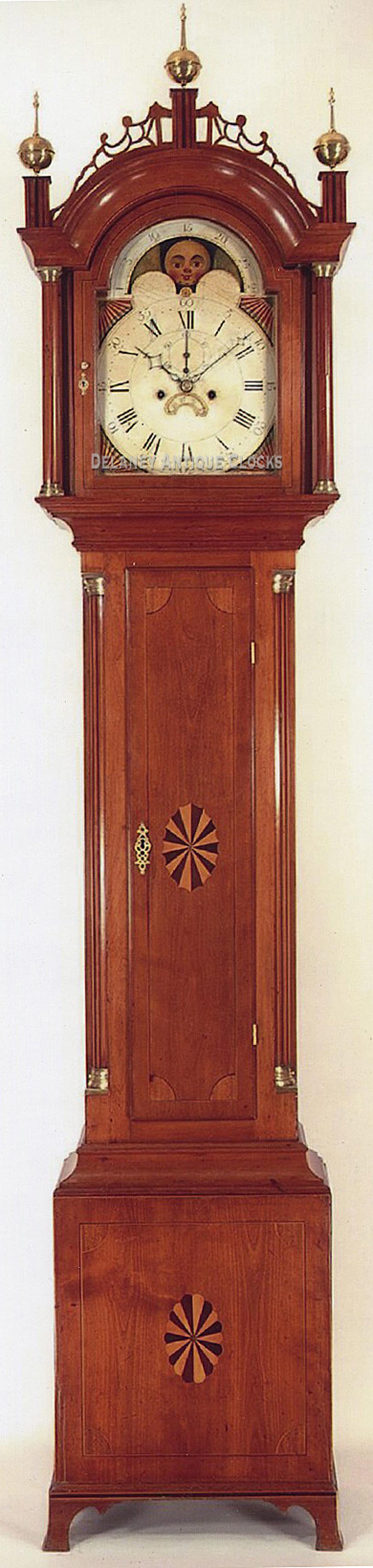 Nathaniel Hazeltine of Danville, Vermont. "No. 2." Tall case clock. 28085. Delaney Antique Clocks.