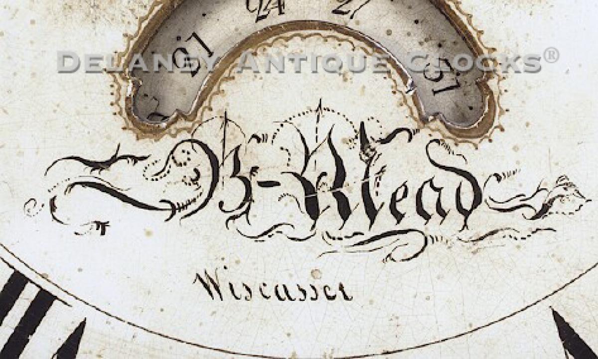  Benjamin Mead dial. Wiscasset, Maine. SS-17. Delaney Antique Clocks.