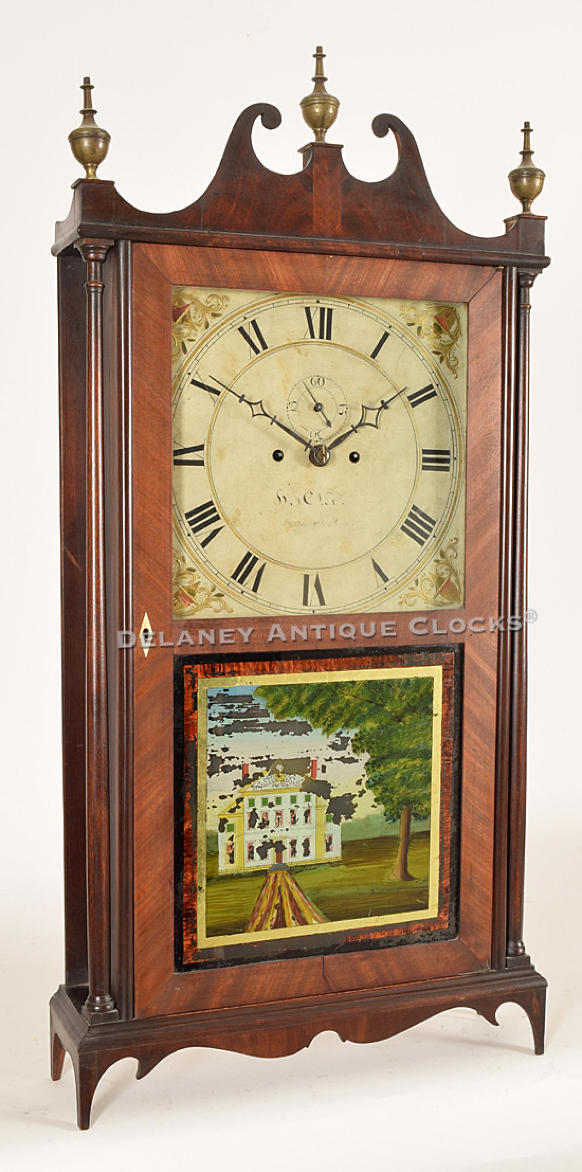 Heman Clark of Plymouth, Conn. Pillar and Scroll mantel clock. ZZ-67.