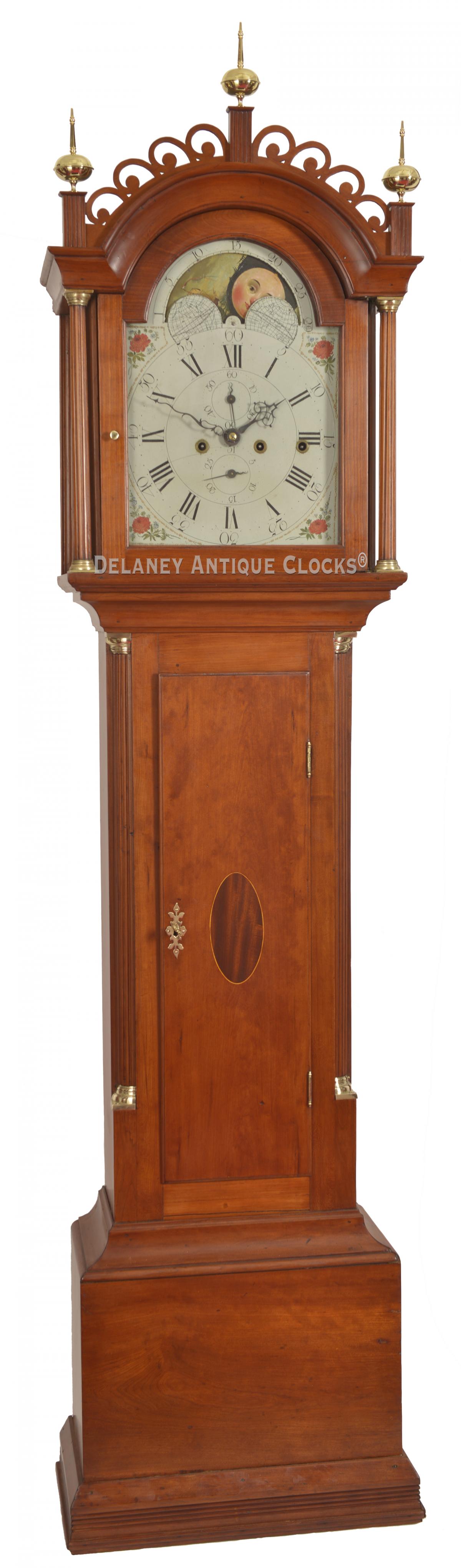 John Fairbanks. This Inlaid cherry tall clock with quarter striking movementt. 223008.