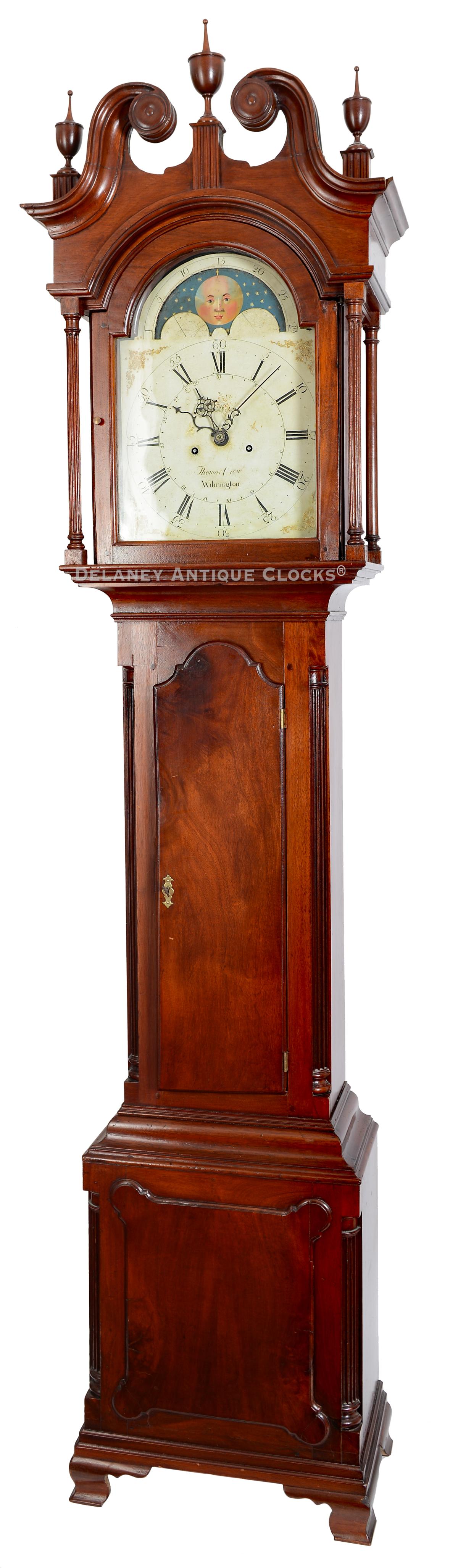 Thomas Crow Grandfather clock. CCC-28. Delaney Antique Clocks.