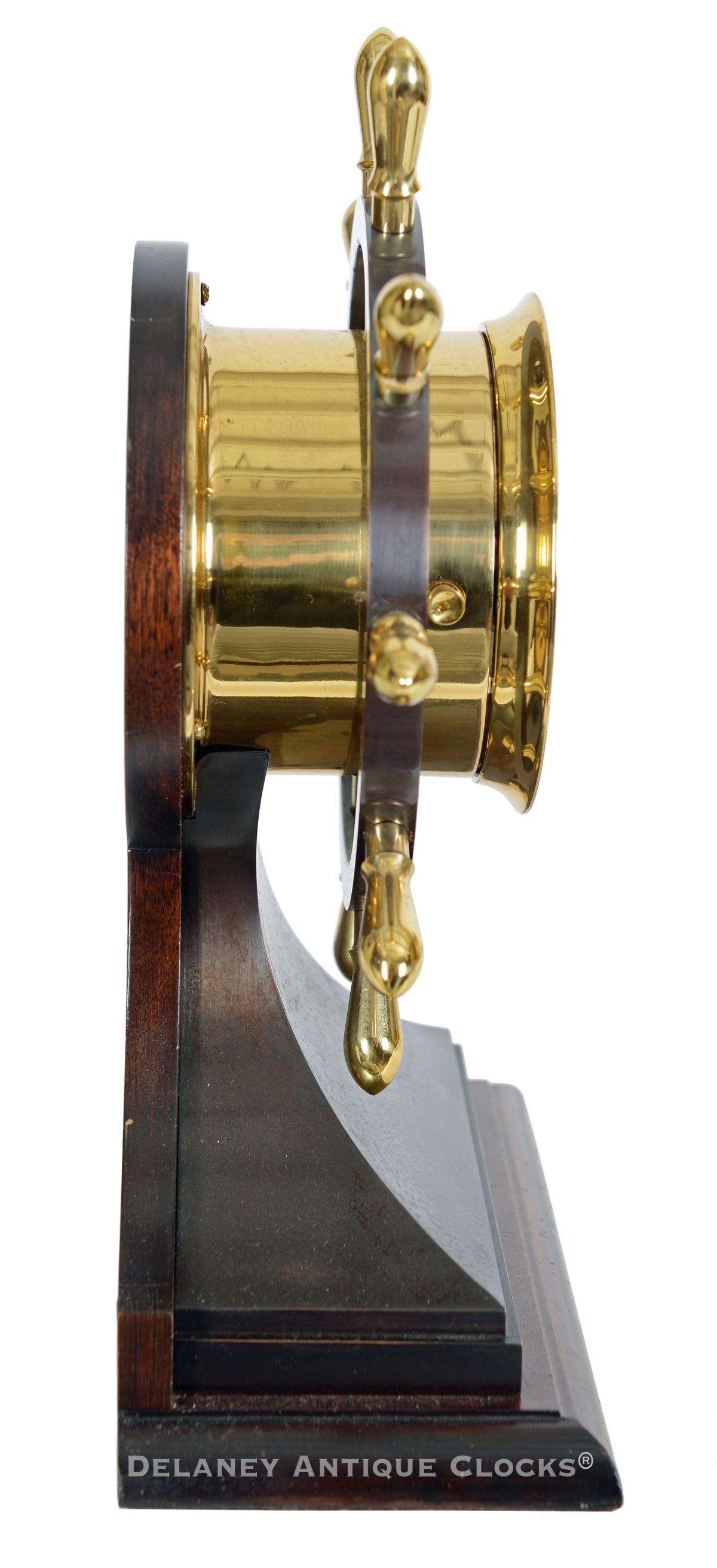 The 'Mariner' Yacht Wheel Ship's Bell Clock side. 224043.