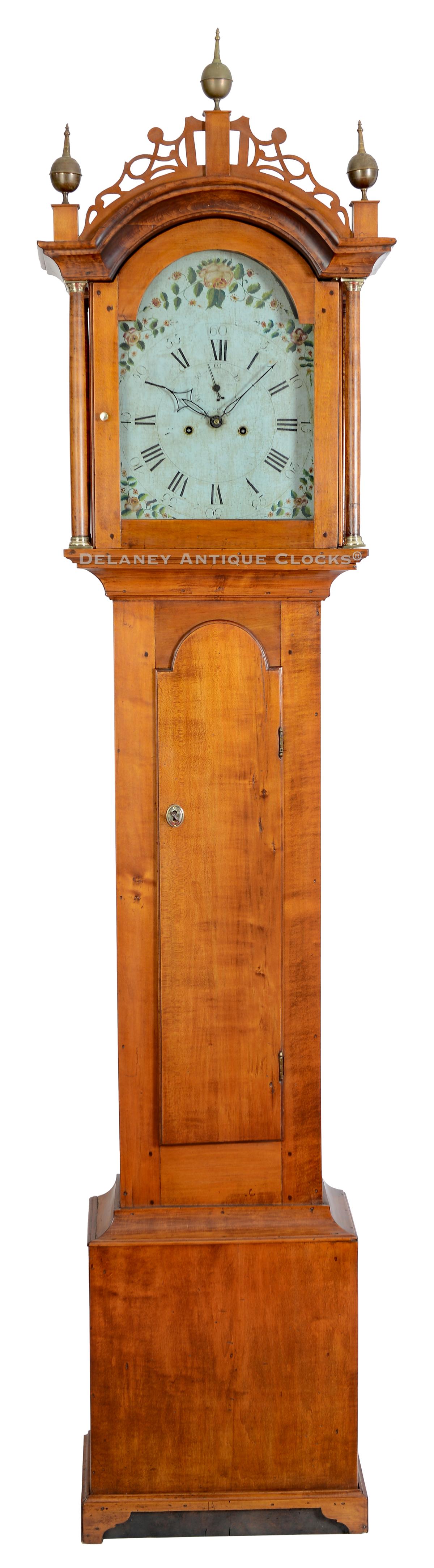 This maple case tall clock was made in Berwick, Maine, by Paul Rogers or perhaps one of his apprentices. 221186.