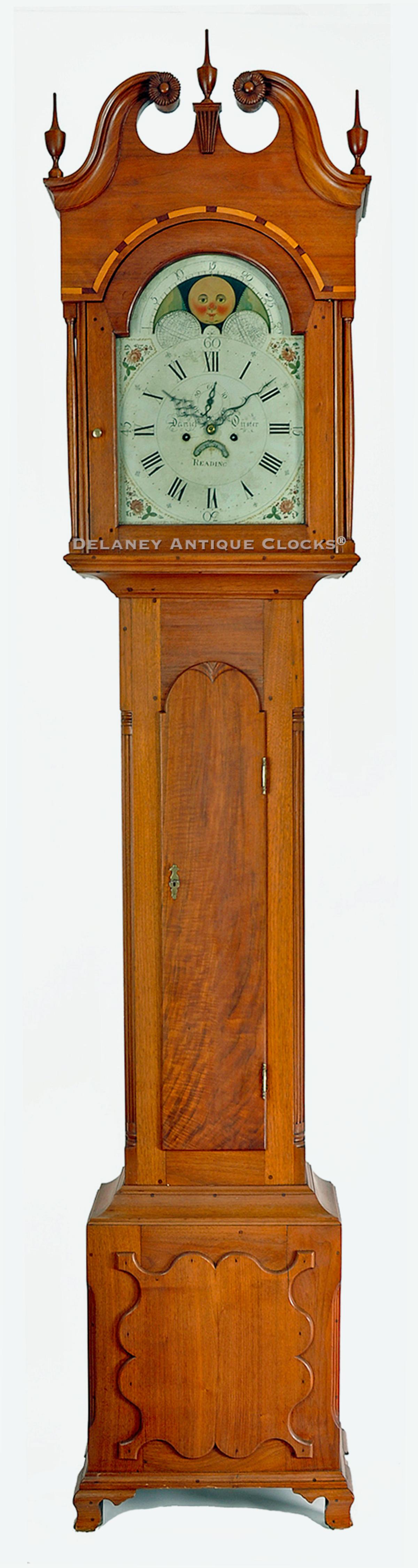 Daniel Oyster of Reading, Pennsylvania. An important late Chippendale tall case clock. TT-134.