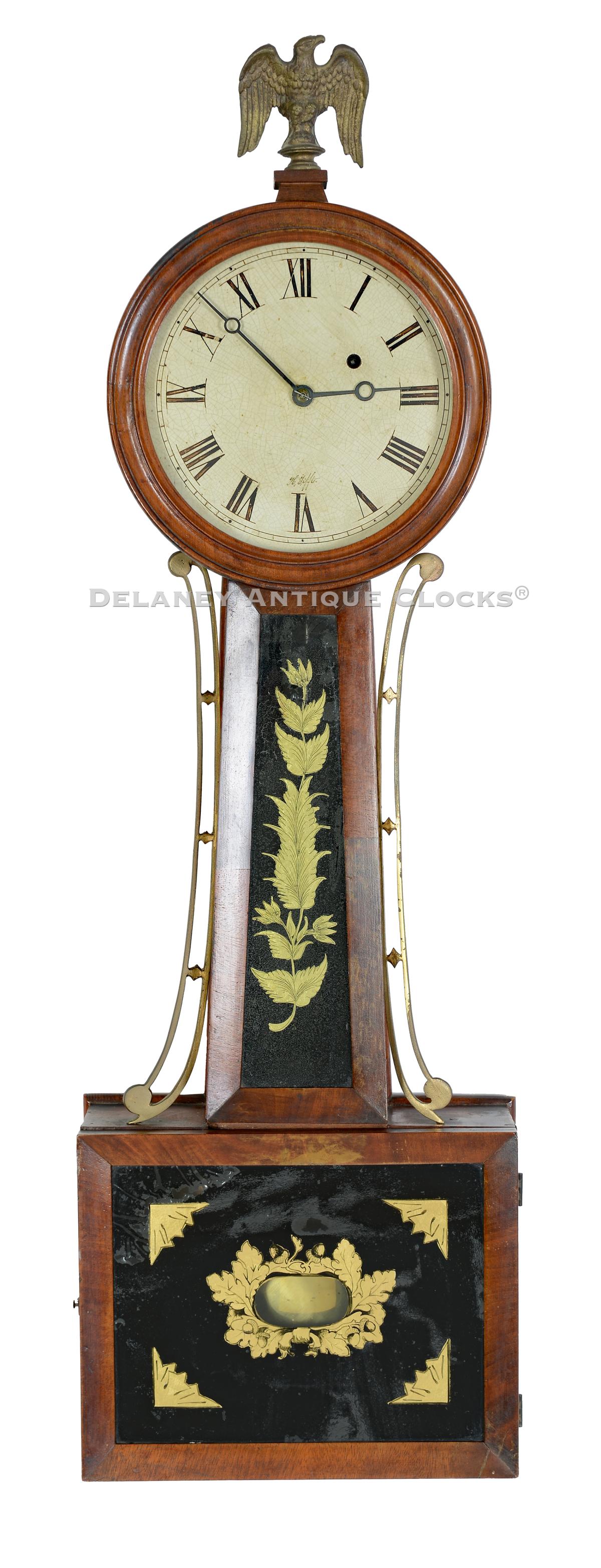 Horace Tift of North Attleboro, Massachusetts. A Wall timepiece or banjo clock. 224030.