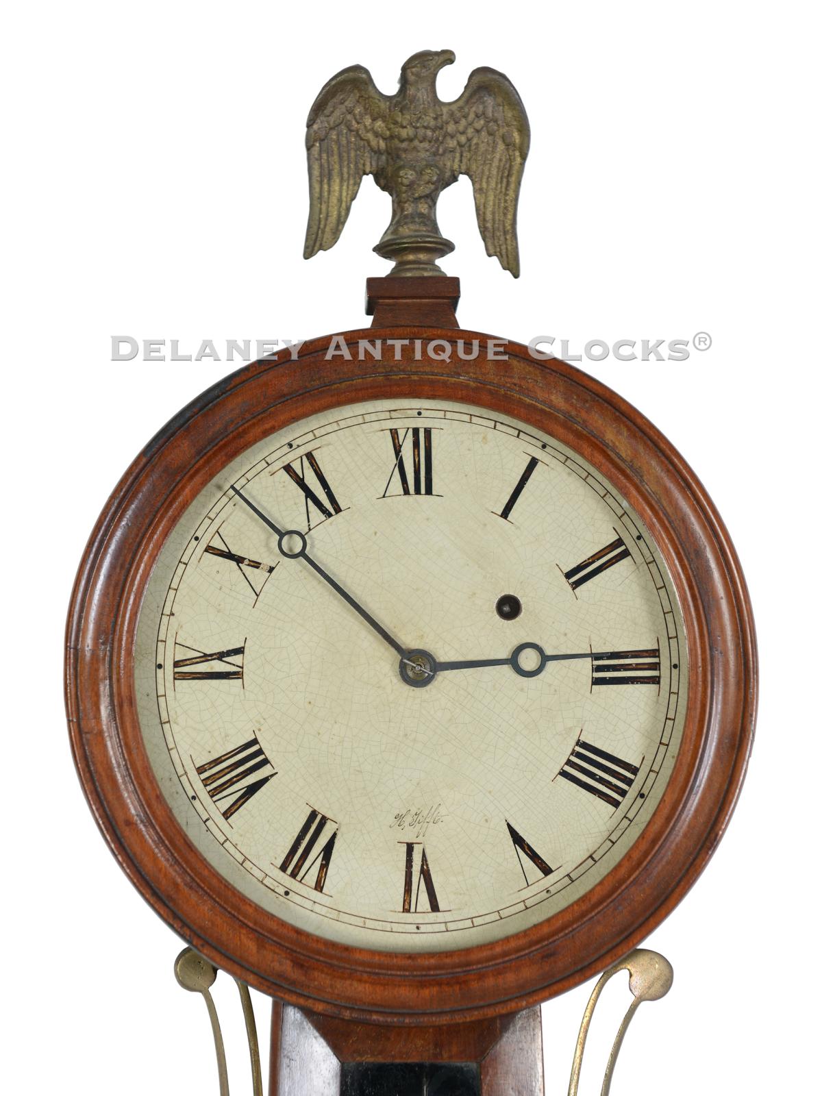 Horace Tift of North Attleboro, MA. A Wall timepiece or banjo clock. 224030.