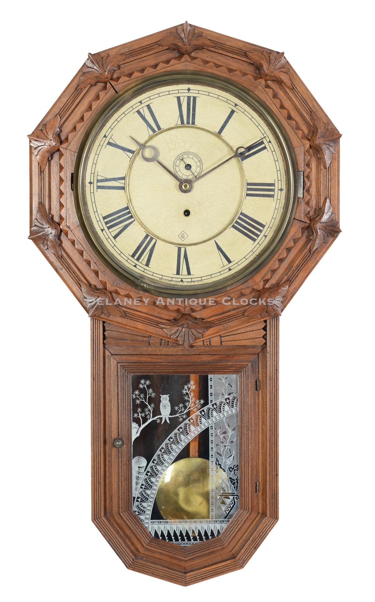 A Star Drop wall clock made by the William L. Gilbert Clock Company of Winstead, Connecticut. 224129.