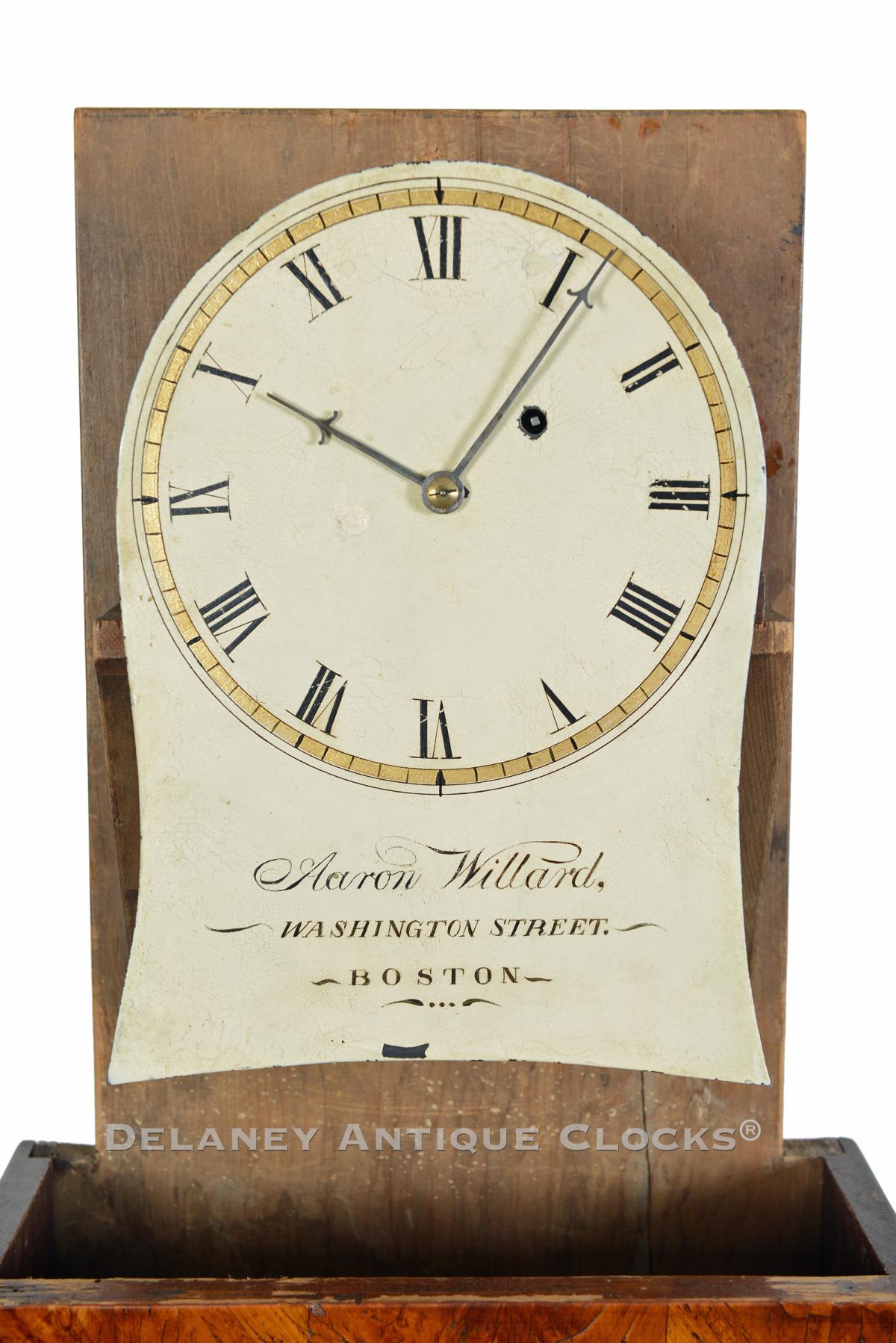 Aaron Willard MA shelf clock dial signed Washington Street. DDD-36.