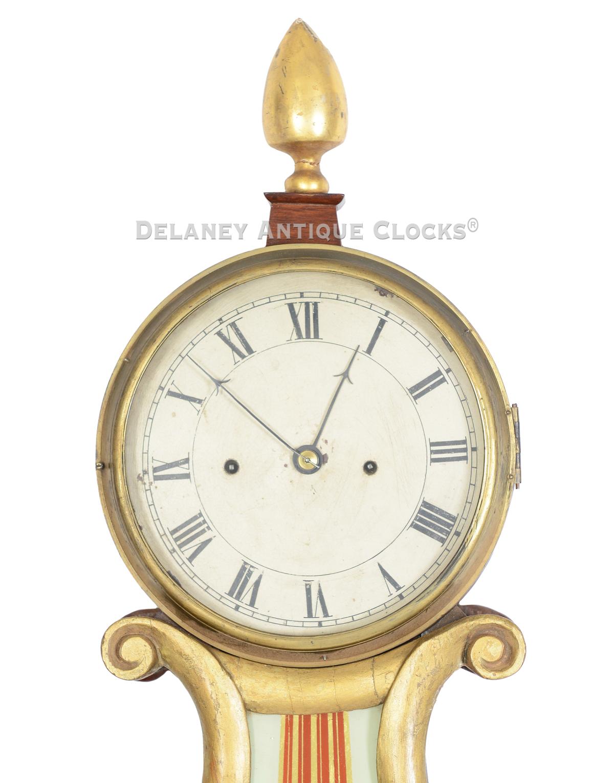 A full striking Boston-made Lyre Wall Clock, unsigned. 224121.