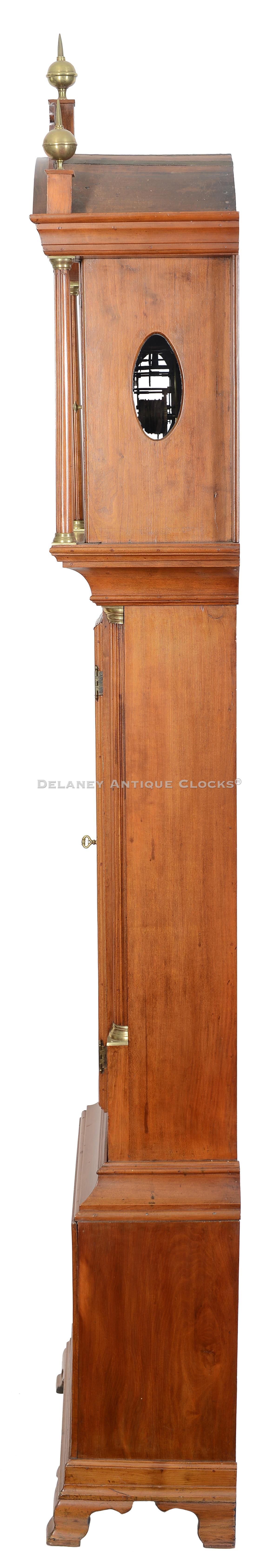  Grandfather clock possibly made by Jordan Post in Lanesboro, MA. PP-165. Delaney Antique Clocks.