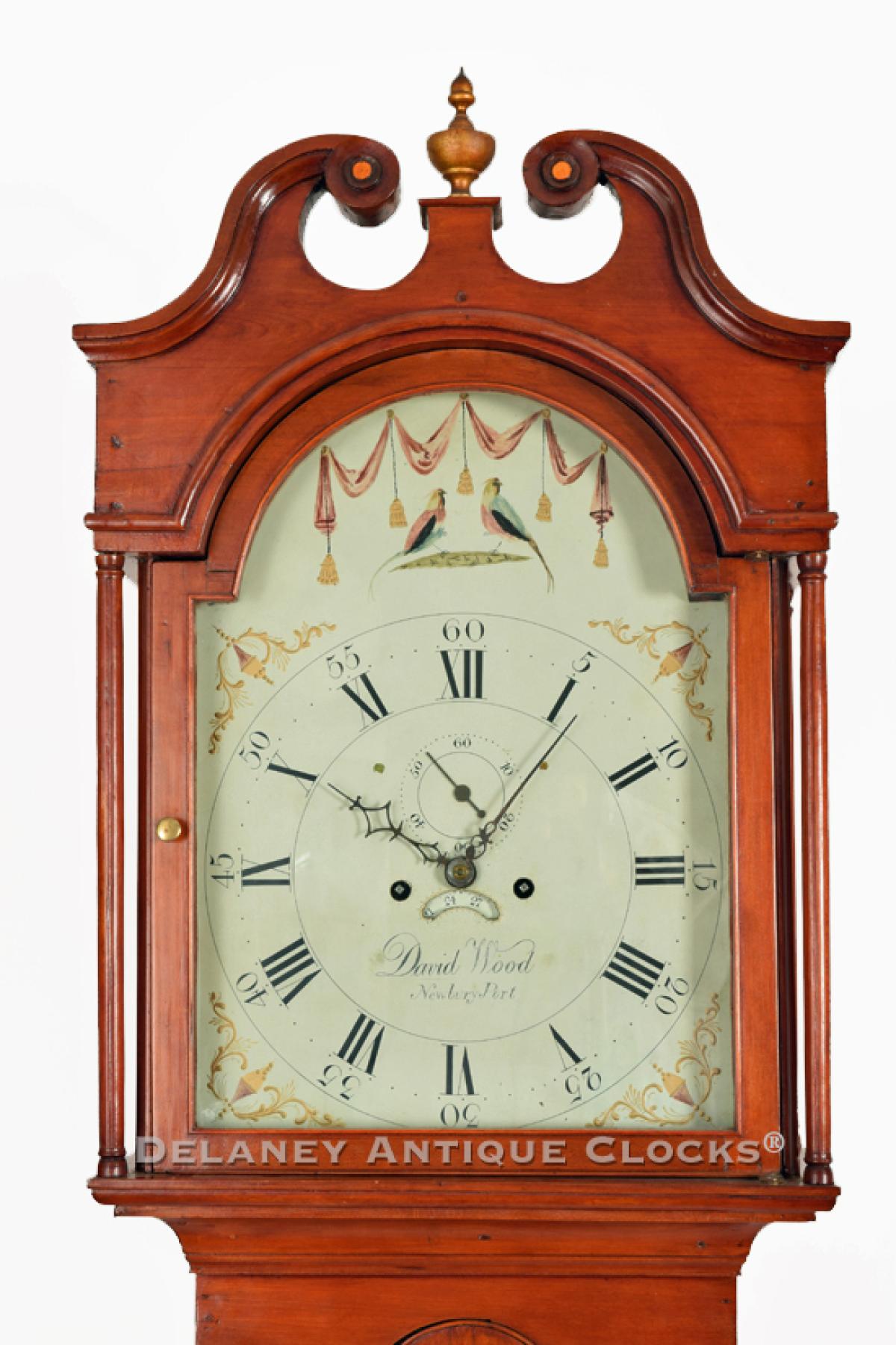 David Wood of Newburyport, MA. Grandmother clock. 211047. Delaney Antique Clocks.