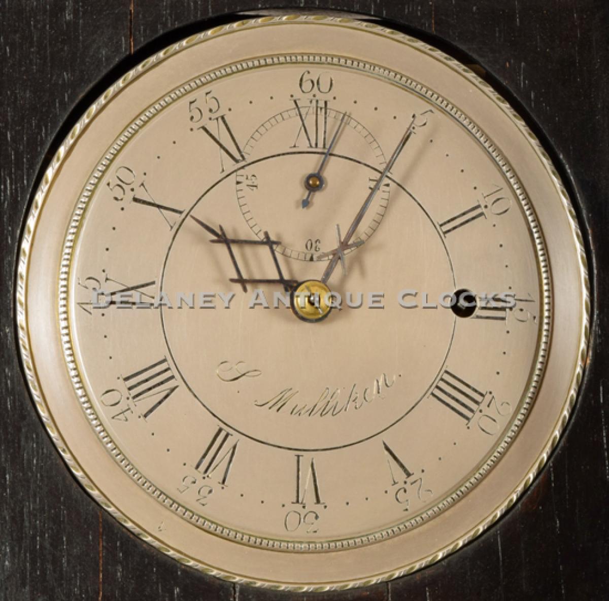 Samuel Mulliken (1761-1847) Newburyport shelf clock dial. LL-73.