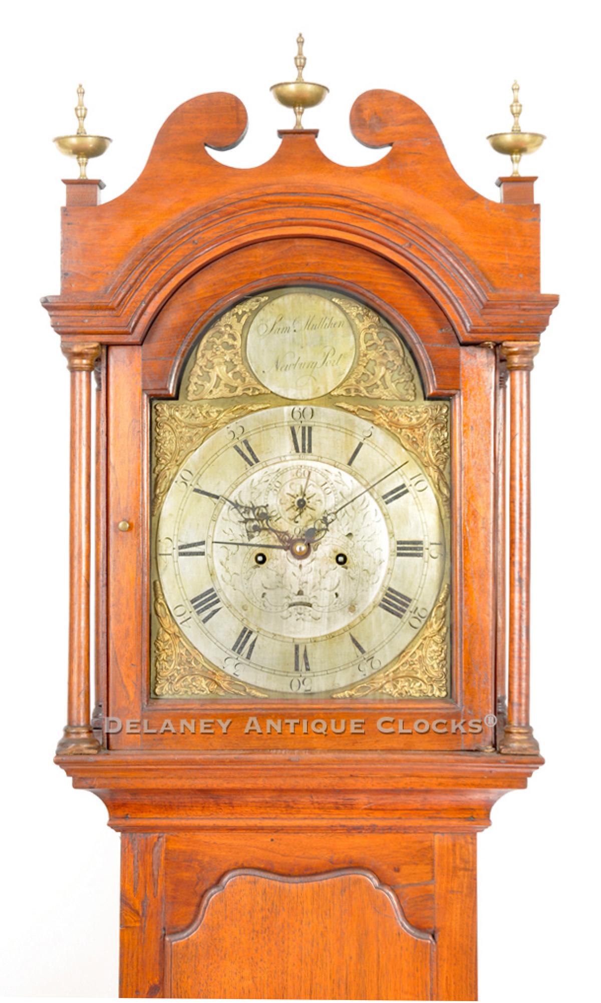 Samuel Mulliken Newburyport, MA. Clock. TT-175. Delaney Antique Clocks.