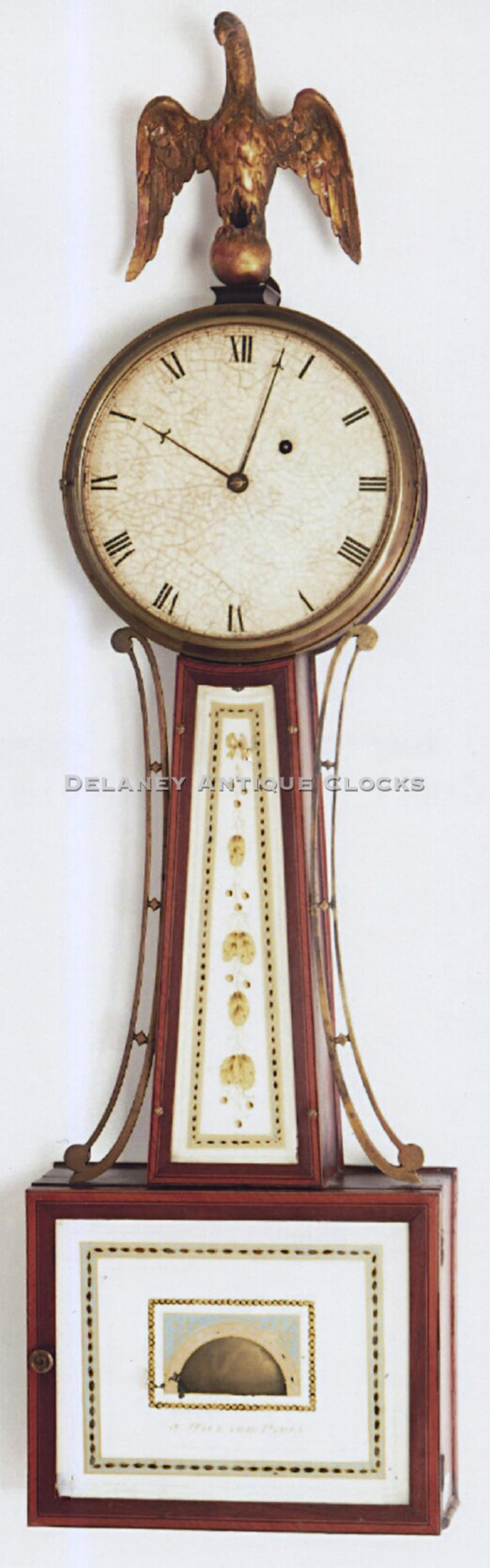 Simon Willard's Patent Timepiece. A wall clock. UU-90. Delaney Antique Clocks.