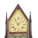 Birge & Fuller of Bristol, CT single candlestick mantel clock. A wagon spring powered steeple on steeple. AAA-26. Delaney Antique Clocks.