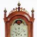 This is a finely inlaid cherry case tall clock made by Abel Hutchins of Concord, NH. Dated on the back of the dial, "Nov 28 1809." 217071. Delaney Antique Clocks.