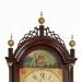 Allen Kelley of Sandwich, MA. An inlaid mahogany case tall clock featuring a rocking ship dial. VV-3. Delaney Antique Clocks.