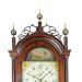  Reuben Tower, Hingham, Massachusetts. A cross-banded mahogany tall case clock. The case is attributed to Weymouth cabinetmaker Abiel White. XXSL-76.