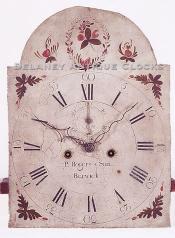 Paul Rogers & Son Berwick, Maine. Tall clock dial. QQ-13. Delaney Antique Clocks.