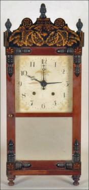 William Sherwin Wooden geared transitional shelf clock. Buckland, MA. QQ-52.