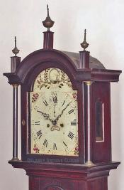 MA Tall clock in old surface. Locally painted. 210085. Delaney Clocks.