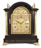 Quarter striking Bracket clock or Table Clock in a black lacquer and case. 219046.