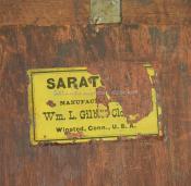 William Gilbert "Sarartoga" clock label. 222034.