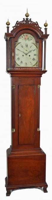 David Wood Grandfather clock. 222057. Delaney Antique Clocks.