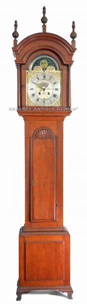 Edward Spalding working in Providence. A block and shell carved tall case clock. SS169