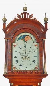 Elnathan Taber grandfather clock. Stephen Badlam cabinetmaker. John Minot numbered 89 signed dial. 212044