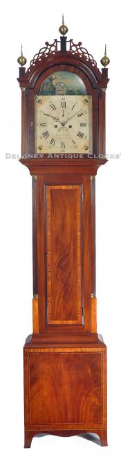 James Doull tall clock. Charlestown, Massachusetts. Cabinetmakers John & Thomas Seymour of Charlestown. 212045