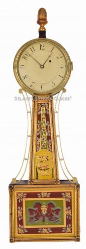 Nathaniel Munroe Concord, Massachusetts. A gilt-framed wall timepiece or banjo clock. 221227