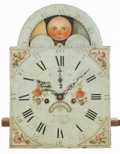 Elnathan Taber. Roxbury, Mass. Tall clock dial. 212117. Delaney Antique Clocks.