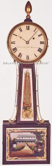 William Cummens of Roxbury, Massachusetts. A wall timepiece or banjo clock. 214019.