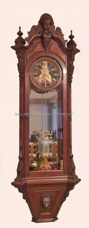 Louis Bernhard. Bloomsburg, PA. 30-day duration wall clock. 219015. Delaney Antique Clocks.