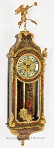 Bigelow, Kennard & Co. of Boston. A boule veneered and brass ormolu inlaid wall clock. VV-119. Delaney Antique Clocks.