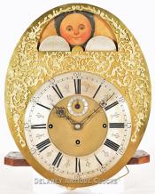 Oval shaped tall clock dial tall. XX-42. Delaney Antique Clocks.