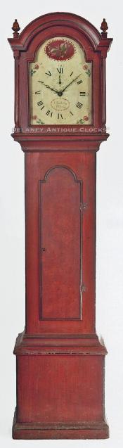  Jonathan Barker of Ashby, Massachusetts. Wooden geared tall case clock. 213129.  Delaney Clocks.