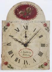  Jonathan Barker of Ashby, Massachusetts. Clock dial. 213129. Delaney Antique clocks.