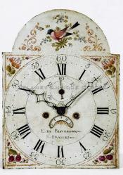 Ezra Batchelder of Danvers, MA. Clock dial. 216057. Delaney Antique Clocks.