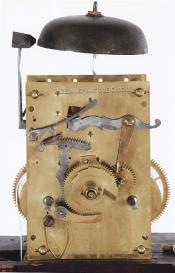 Clockmaker Ezra Batchelder of Danvers, MA. Clock movement. 216057. Delaney Antique Clocks.