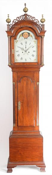 Ezra Batchelder of Danvers, Massachusetts. A Butternut case tall clock. 217003. Delaney Antique Clocks.