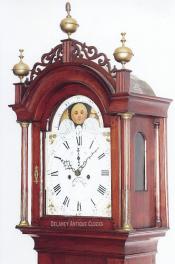 Ezra Batchelder of Danvers, Massachusetts. A Butternut case Grandfather clock. 217003. Delaney Antique Clocks.