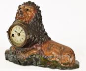 Bradley & Hubbard of Meriden, Conn. A winking lion shelf clock. 218057.