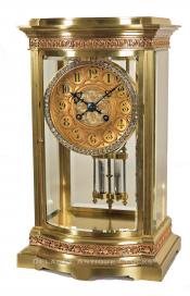 iffany & Company, New York, NY. A Crystal Regulator mantel clock. 219039. Delaney Antique Clocks.