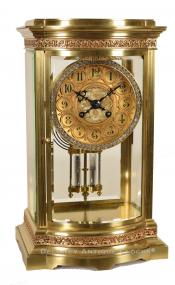 iffany & Co Crystal Regulator mantel clock. 219039. Delaney Antique Clocks.