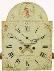 Joseph Gooding of Dighton, Massachusetts. Tall clock dial Numbered 22. 220045. Delaney Antique Clocks.